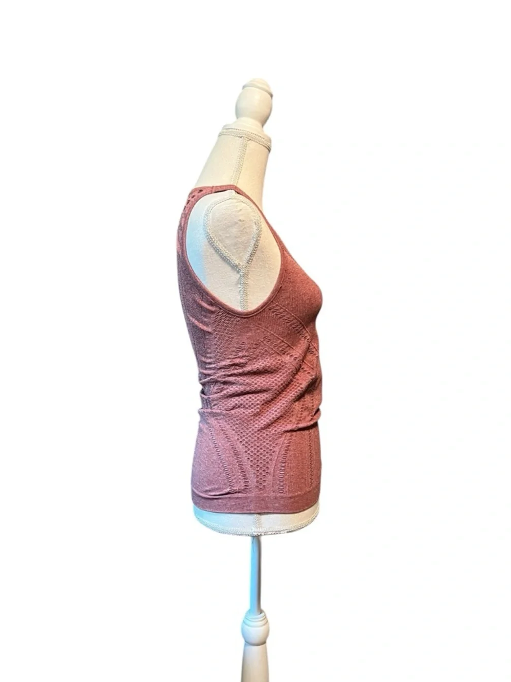ALO Yoga Dusty Rose Lark Slash and Burn Knit Athletic Tank